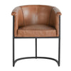Marsh Dining Accent Chair Black Iron Cantilever Base Brown Leather BM331923