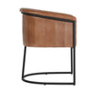 Marsh Dining Accent Chair Black Iron Cantilever Base Brown Leather BM331923