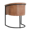 Marsh Dining Accent Chair Black Iron Cantilever Base Brown Leather BM331923