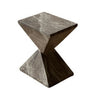 Esan Patio Accent Table in Geometric Hourglass, Brown Stone Concrete