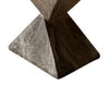 Esan Patio Accent Table in Geometric Hourglass Brown Stone Concrete BM331924