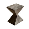 Esan Patio Accent Table in Geometric Hourglass, Brown Stone Concrete