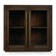 Alar Sideboard Buffet Cabinet 2 Glass Doors Brown Oak Wood 37 Inch BM331925