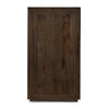 Alar Sideboard Buffet Cabinet, 2 Glass Doors, Brown Oak Wood 37 Inch