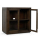 Alar Sideboard Buffet Cabinet, 2 Glass Doors, Brown Oak Wood 37 Inch