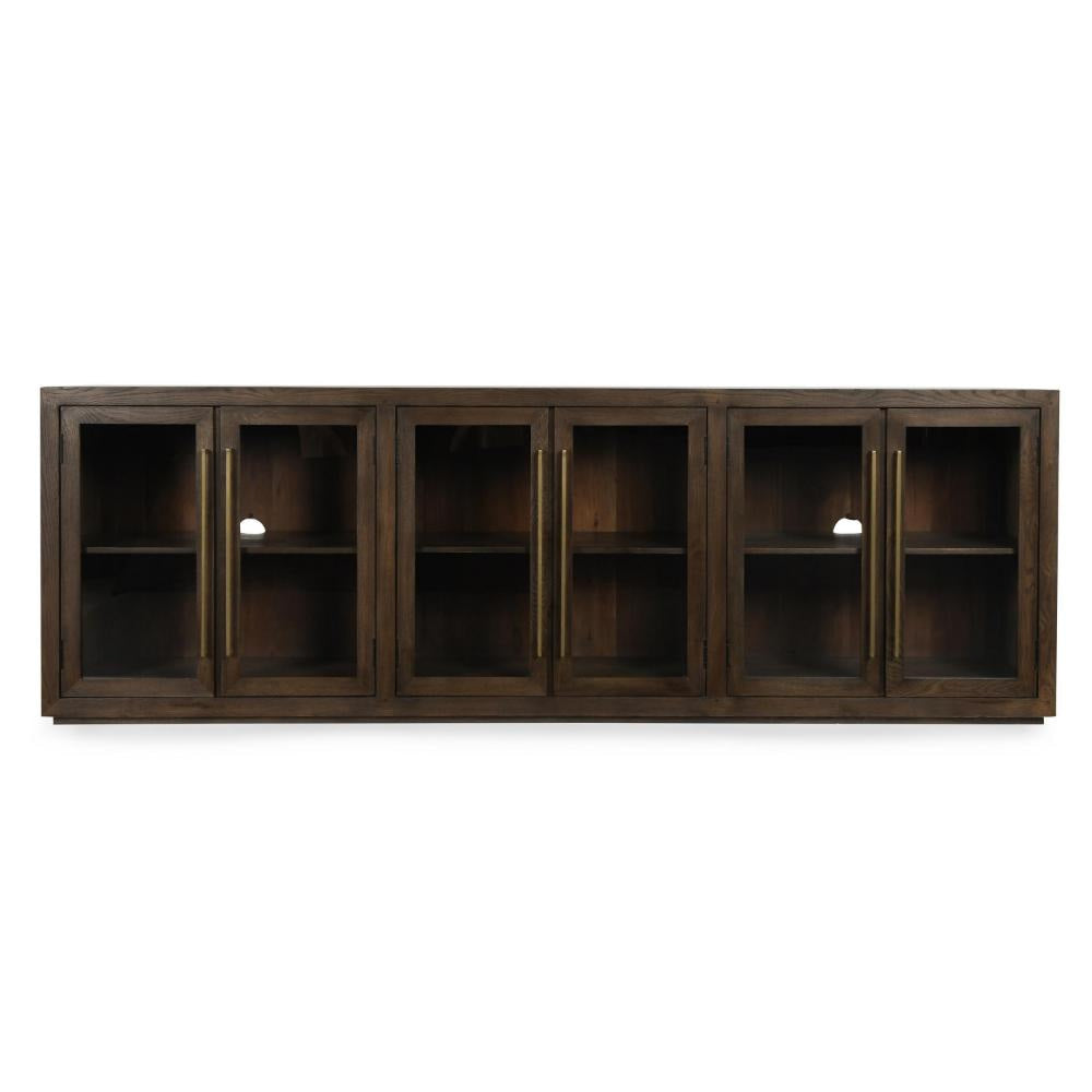 Alar Serving Buffet Cabinet Sideboard Console 6 Doors Brown 108 Inch BM331926