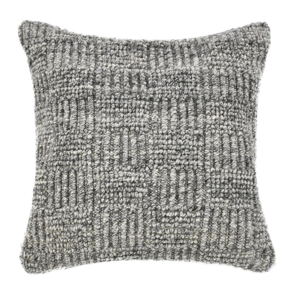 Slick Outdoor Square Accent Throw Pillow, 22 Inch Gray Recycled Fabric