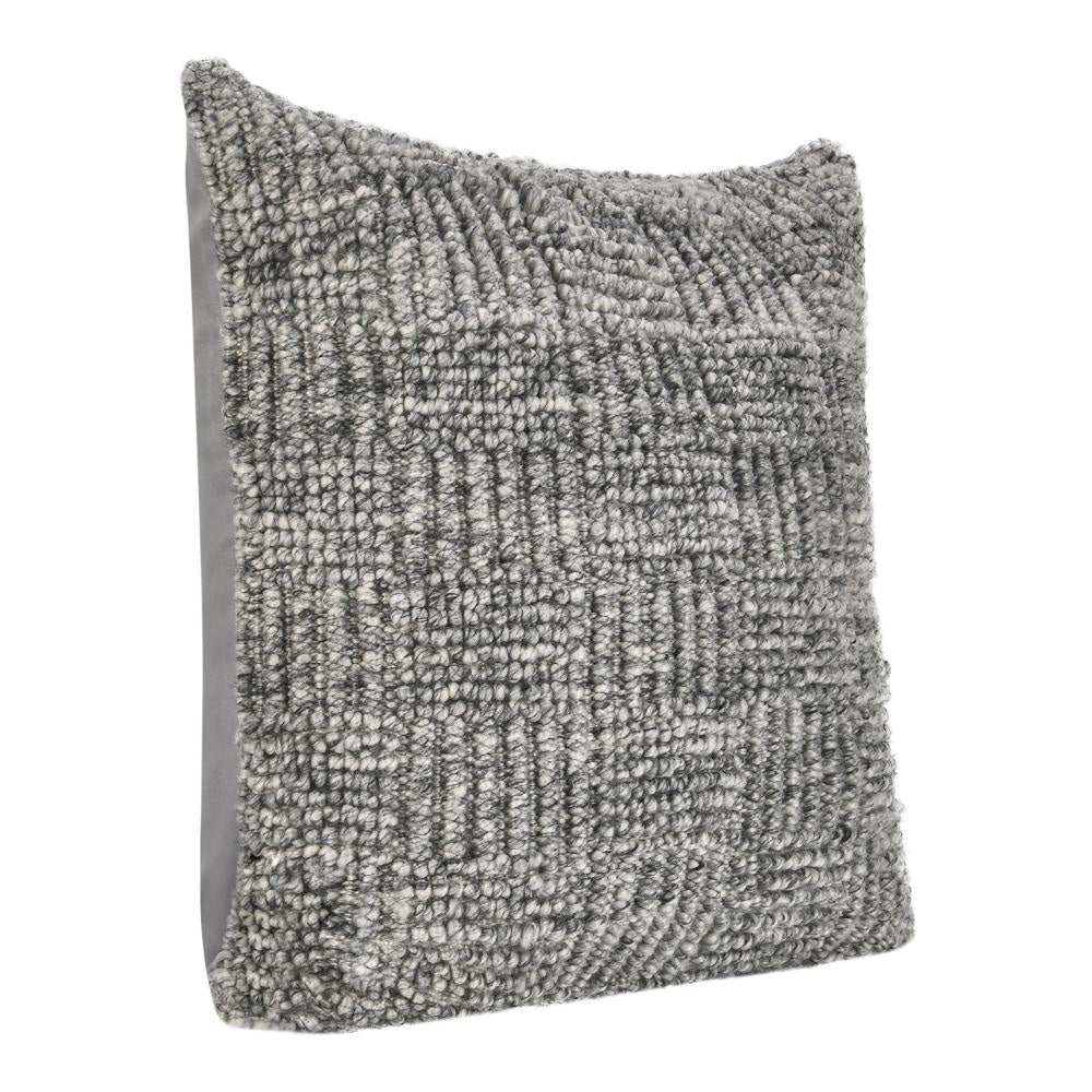 Slick Outdoor Square Accent Throw Pillow 22 Inch Gray Recycled Fabric