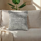 Slick Outdoor Square Accent Throw Pillow, 22 Inch Gray Recycled Fabric