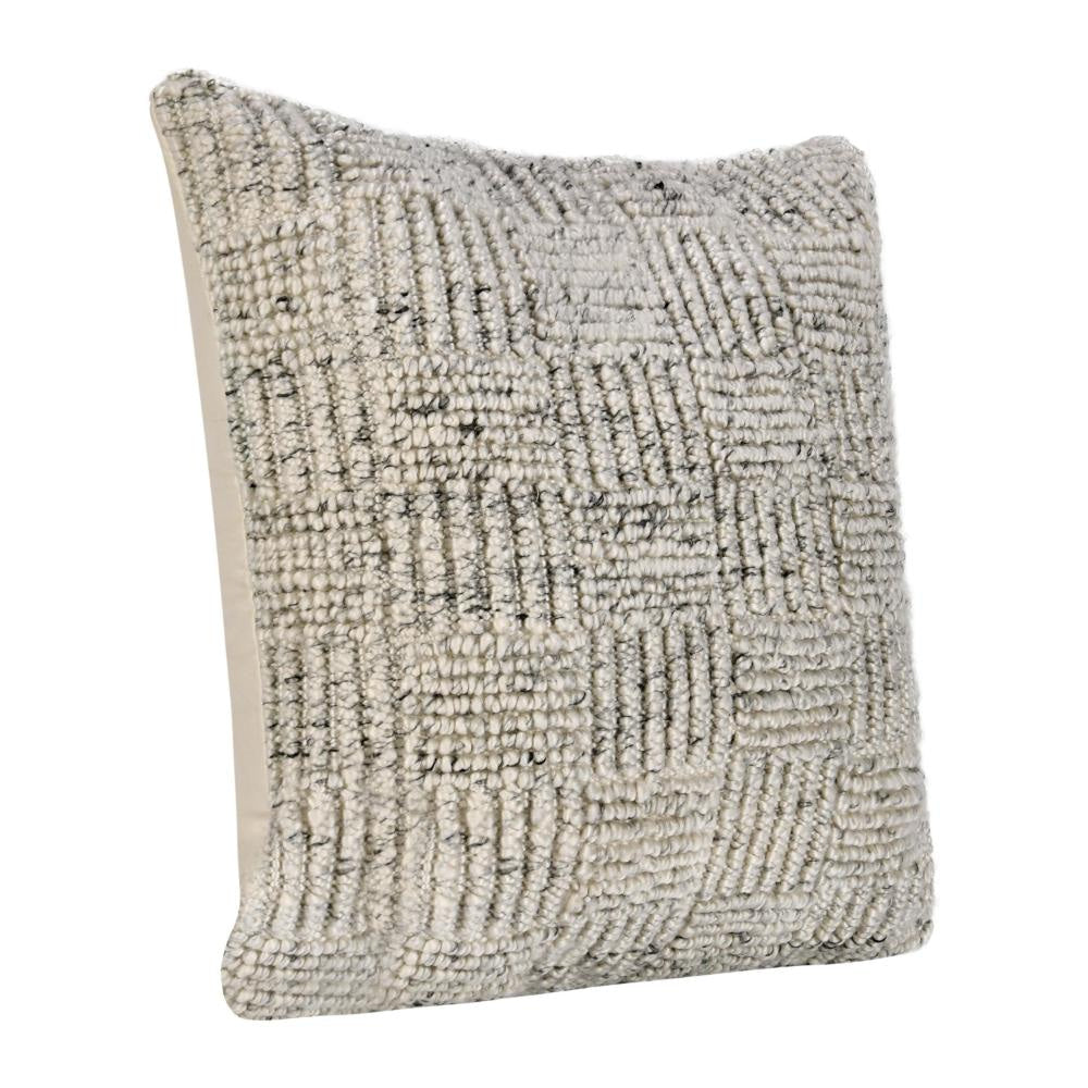 Slick Outdoor Square Accent Throw Pillow 22 Inch Ivory Recycled Fabric