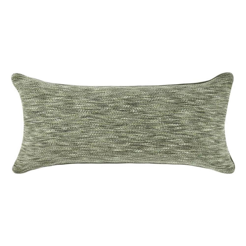 Sam Lumbar Accent Throw Pillow 14x26 Cedar Green Cotton Blend Texture BM331929