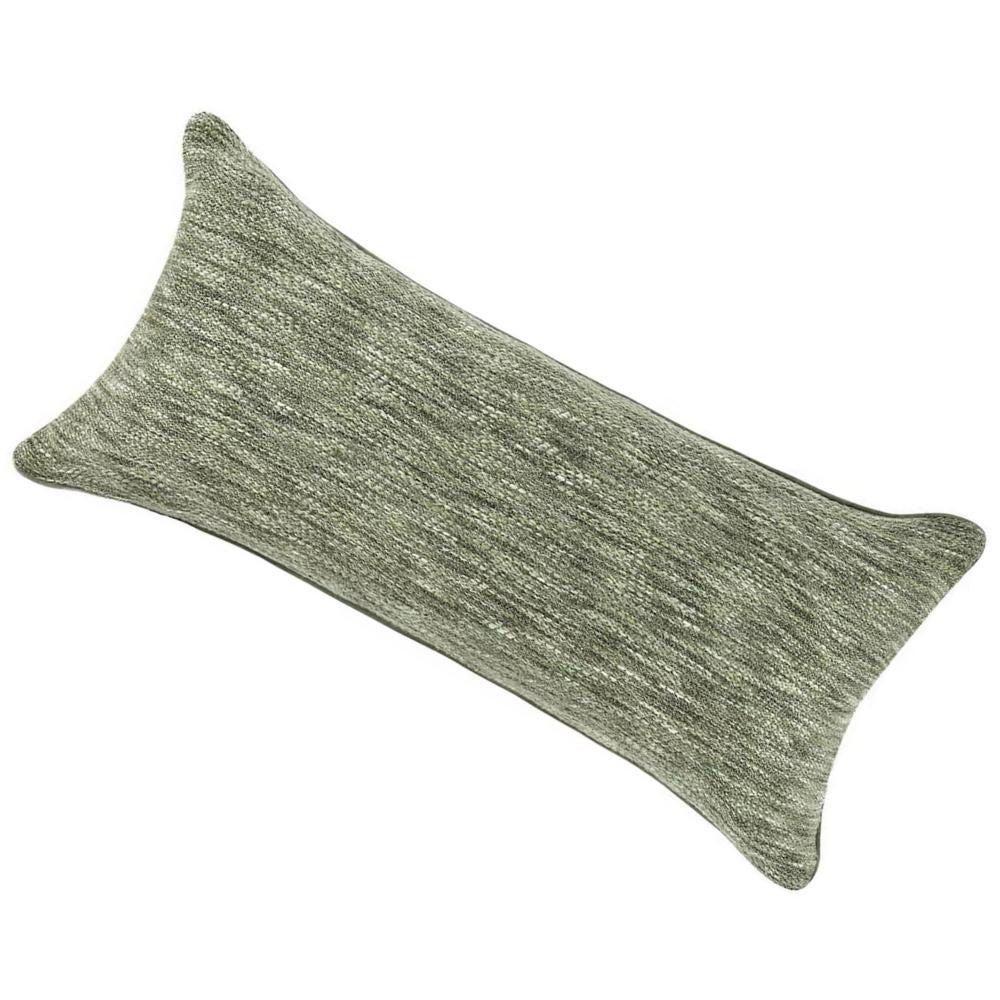 Sam Lumbar Accent Throw Pillow 14x26 Cedar Green Cotton Blend Texture BM331929
