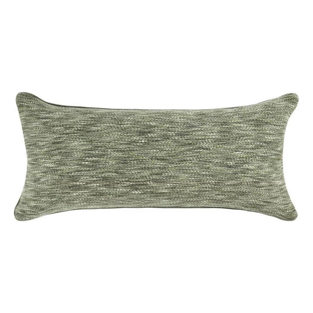 Sam Lumbar Accent Throw Pillow, 14x26 Cedar Green Cotton Blend Texture