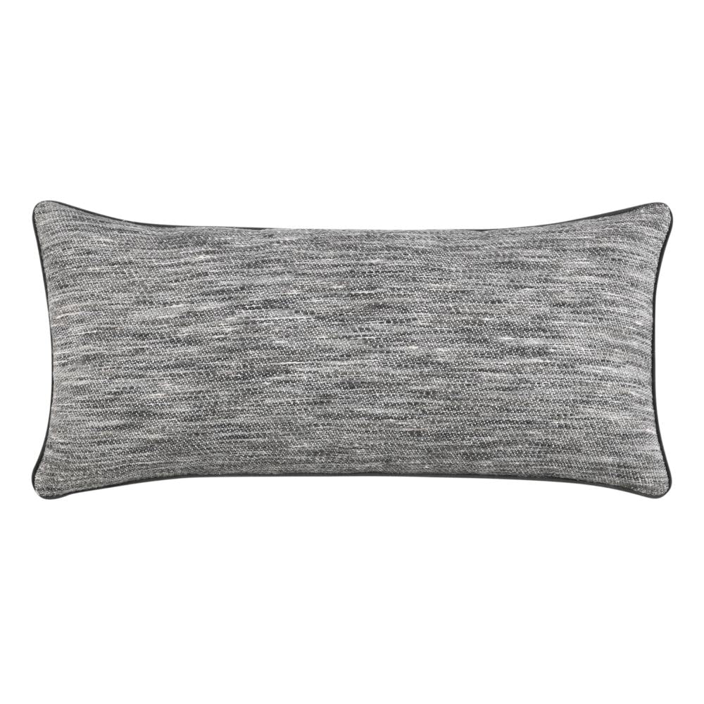 Sam Lumbar Accent Throw Pillow, 16x36 Textured Cotton Blend, Gray