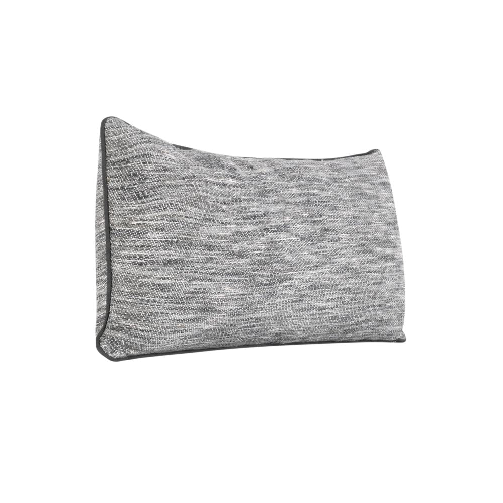 Sam Lumbar Accent Throw Pillow 16x36 Textured Cotton Blend Gray