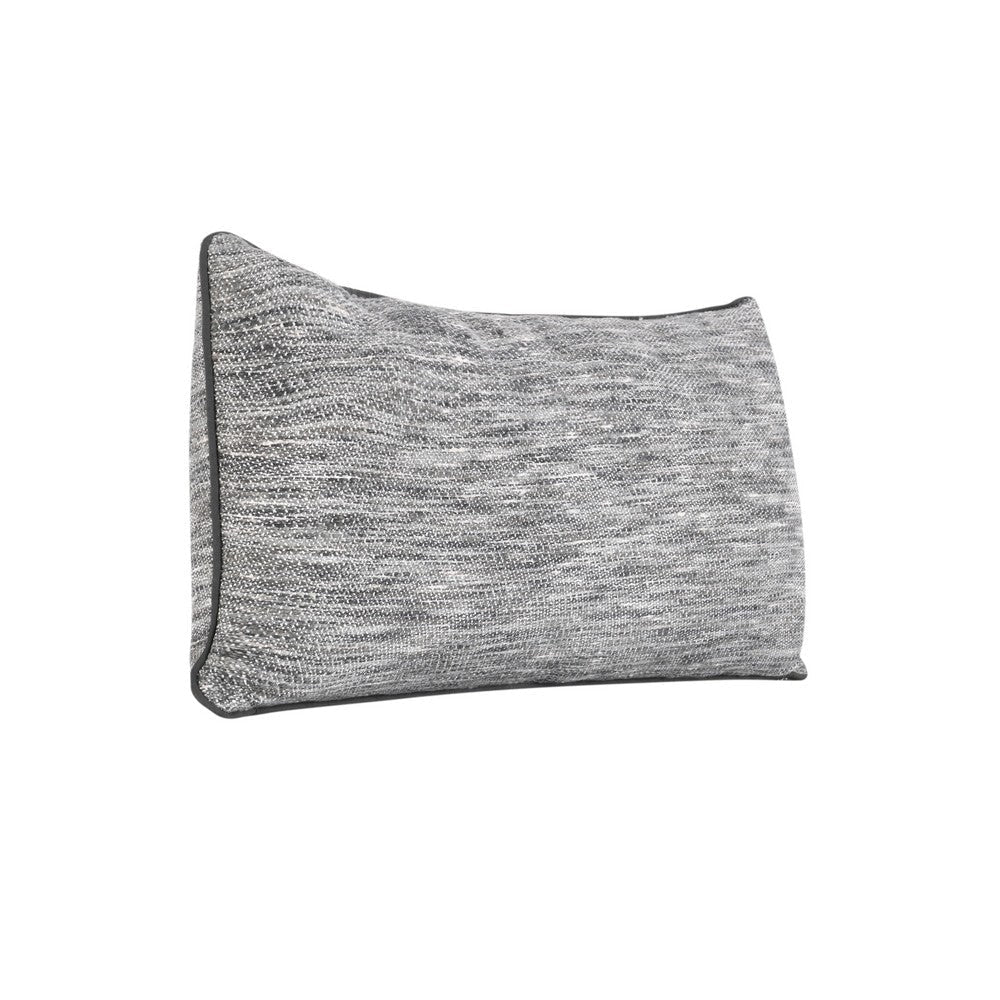 Sam Lumbar Accent Throw Pillow 16x36 Textured Cotton Blend Gray