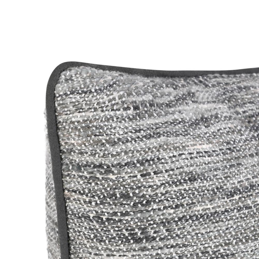 Sam Lumbar Accent Throw Pillow 16x36 Textured Cotton Blend Gray