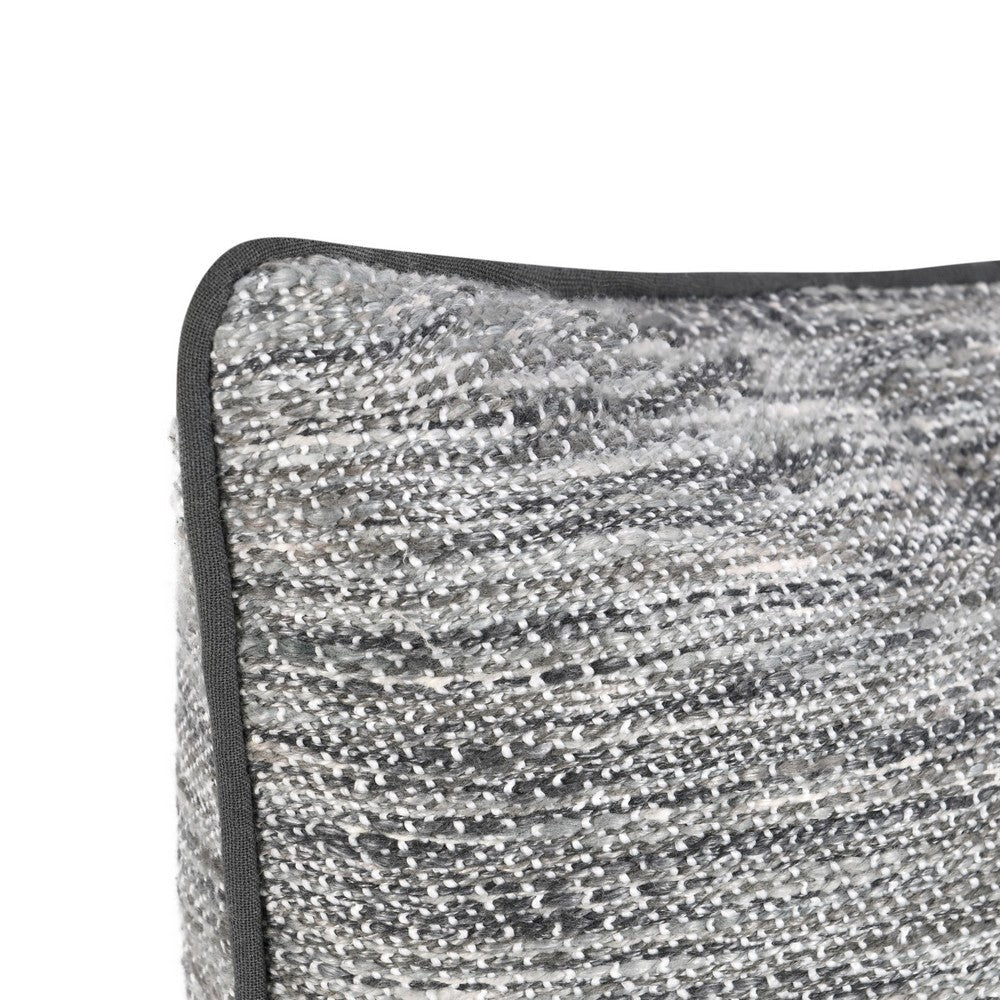 Sam Lumbar Accent Throw Pillow 16x36 Textured Cotton Blend Gray