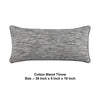 Sam Lumbar Accent Throw Pillow 16x36 Textured Cotton Blend Gray