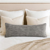 Sam Lumbar Accent Throw Pillow, 16x36 Textured Cotton Blend, Gray
