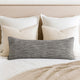 Sam Lumbar Accent Throw Pillow, 16x36 Textured Cotton Blend, Gray