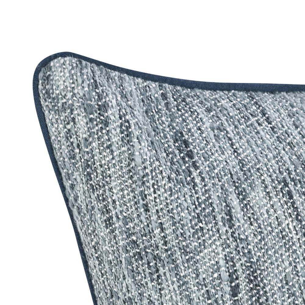 Sam Square Accent Throw Pillow 22 Inch Cotton Blend Textured Blue