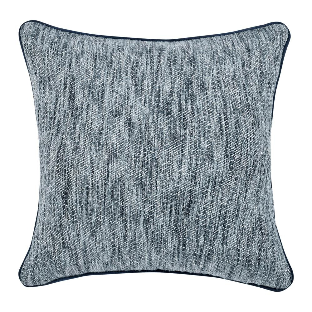 Sam Square Accent Throw Pillow, 22 Inch, Cotton Blend Textured Blue