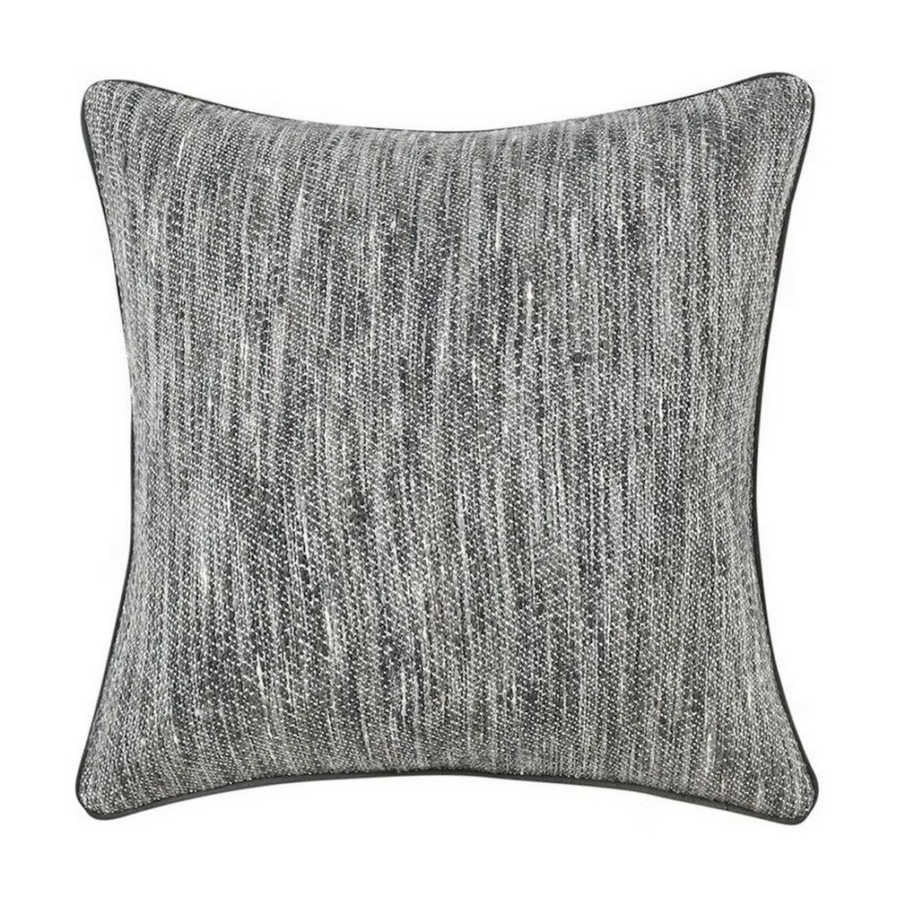 Sam Square Accent Throw Pillow, 22 Inch, Cotton Blend Textured Gray