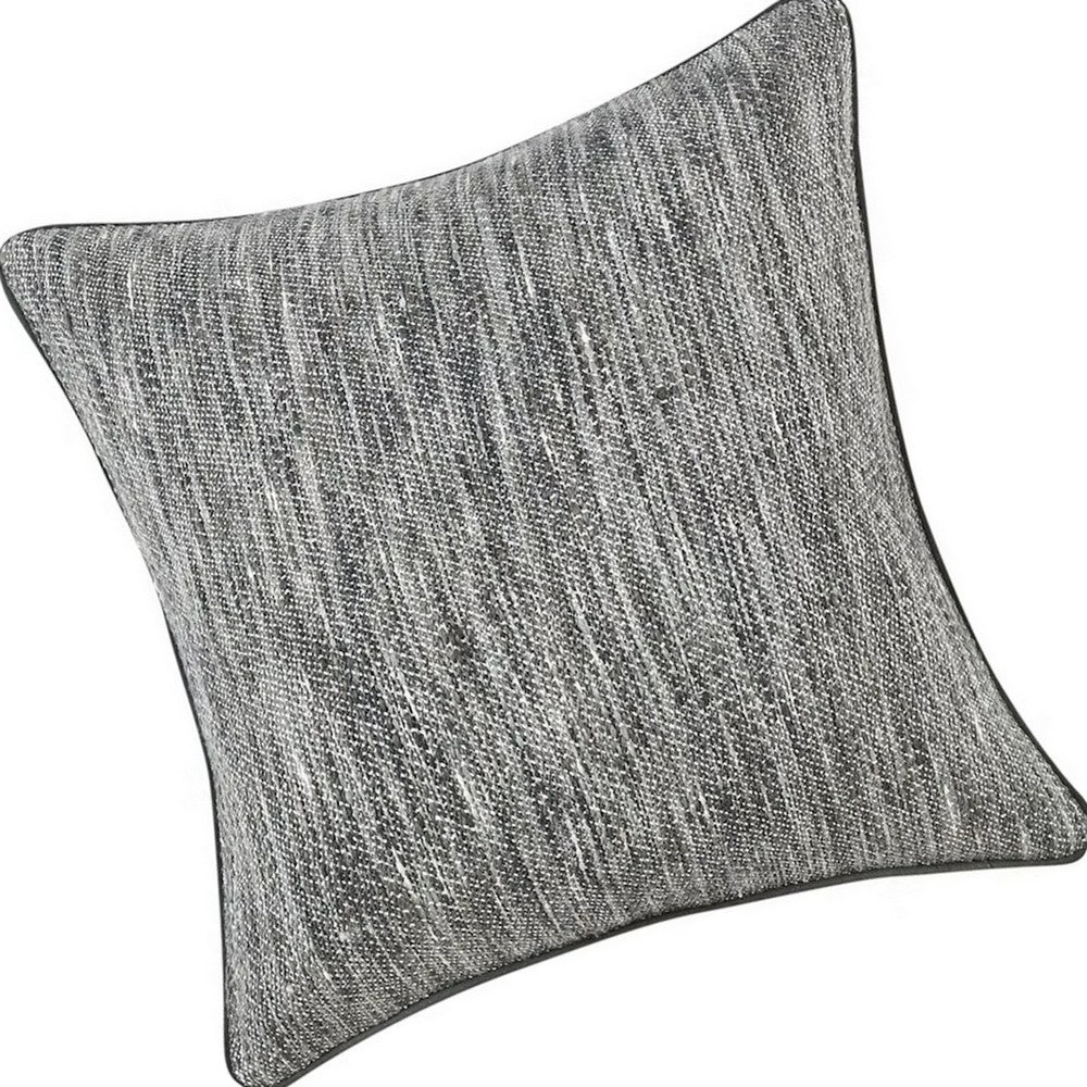 Sam Square Accent Throw Pillow, 22 Inch, Cotton Blend Textured Gray
