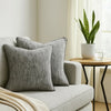 Sam Square Accent Throw Pillow, 22 Inch, Cotton Blend Textured Gray