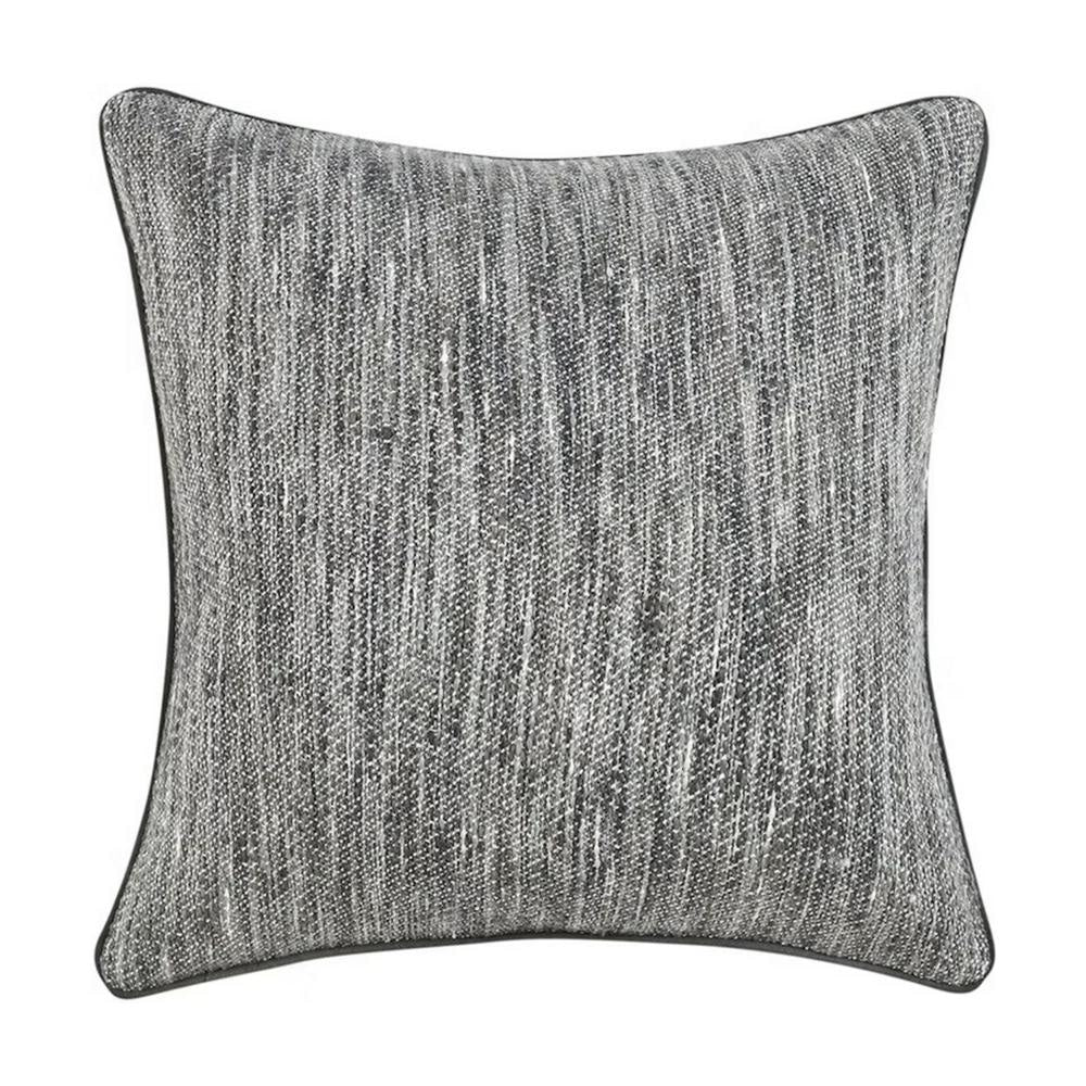 Sam Square Accent Throw Pillow, 22 Inch, Cotton Blend Textured Gray