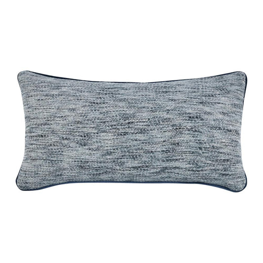 Sam Lumbar Accent Throw Pillow, 14x26, Cotton Blend Blue Texture
