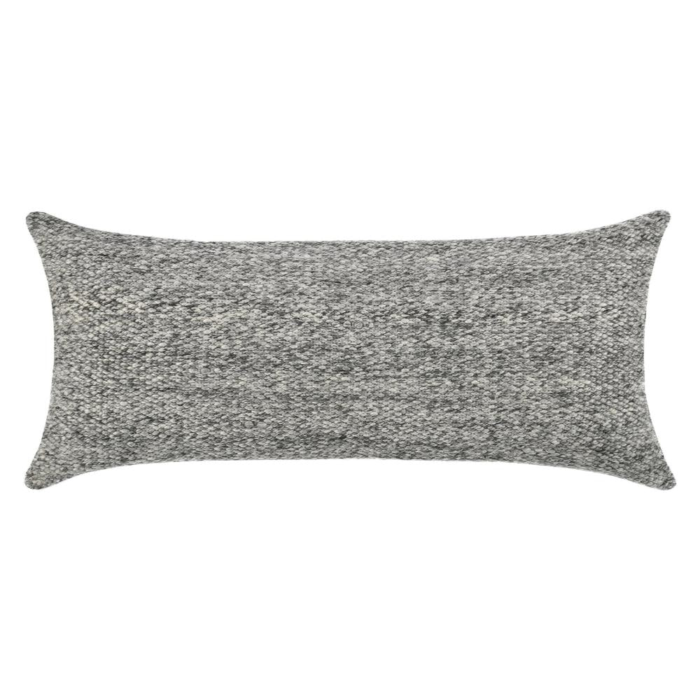Ruff Lumbar Accent Throw Pillow, 16x36, Textured Gray Recycled Fabric
