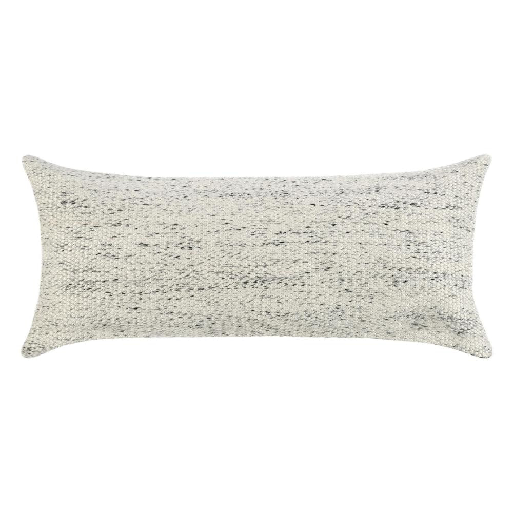 Ruff Lumbar Accent Throw Pillow, 16x36, Textured Ivory Recycled Fabric