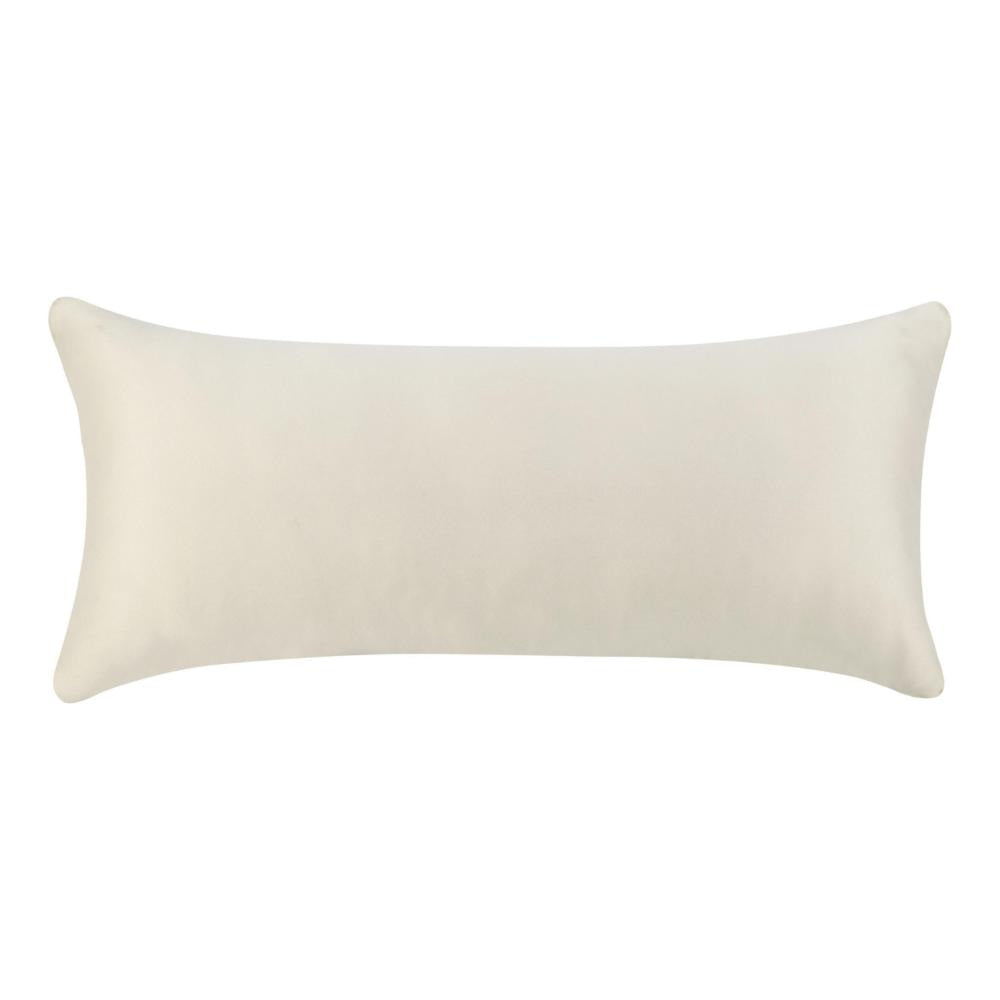 Ruff Lumbar Accent Throw Pillow 16x36 Textured Ivory Recycled Fabric