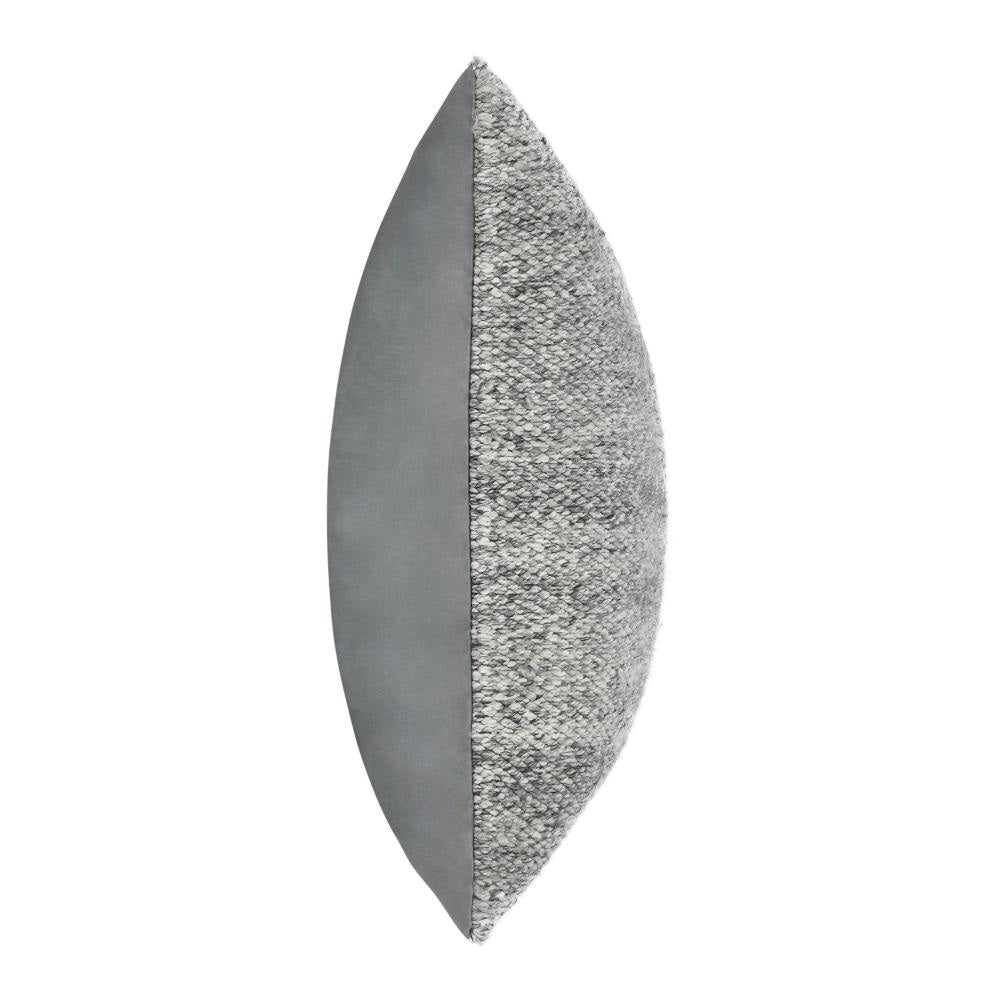 Ruff Square Accent Throw Pillow 26 Inch Gray Texture Recycled Fabric
