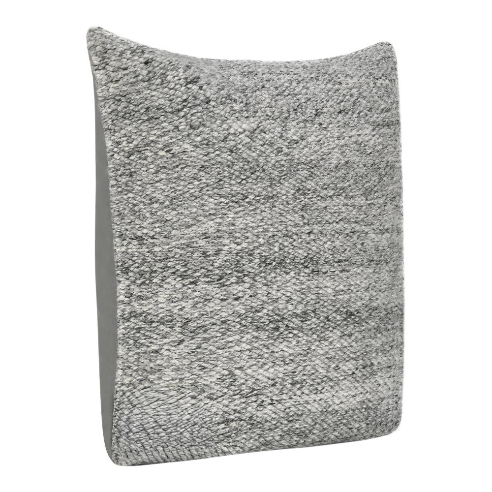 Ruff Square Accent Throw Pillow 26 Inch Gray Texture Recycled Fabric