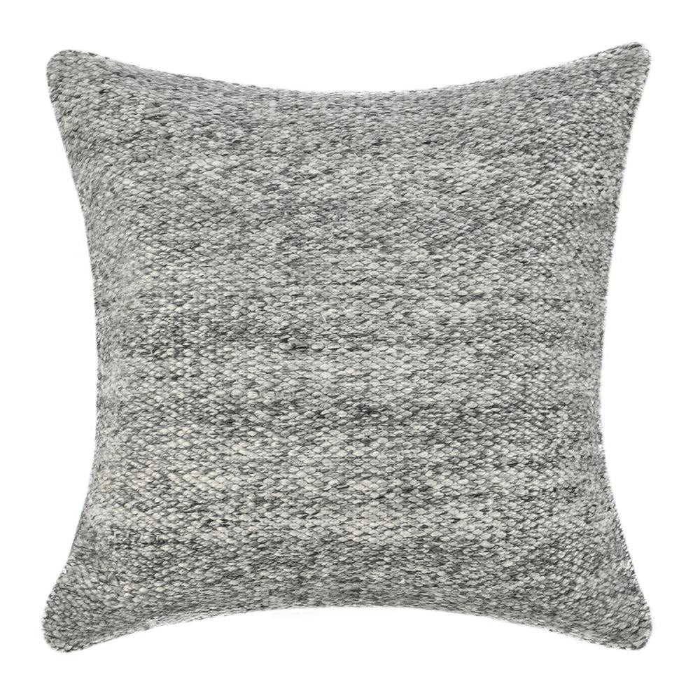 Ruff Square Accent Throw Pillow, 26 Inch, Gray Texture Recycled Fabric