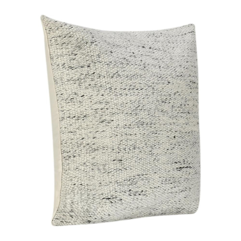 Ruff Square Accent Throw Pillow 26 Inch Ivory Texture Recycled Fabric