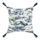 Wod Square Accent Throw Pillow, 22 Inch Blue Toile, Ivory Cotton Blend