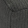Square Pouf Ottoman 18 Inch Handwoven Knitted Dark Gray Polyester BM331943