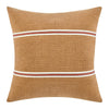 Square Accent Throw Pillow, 22 Inch Cotton and Linen, Chestnut Brown