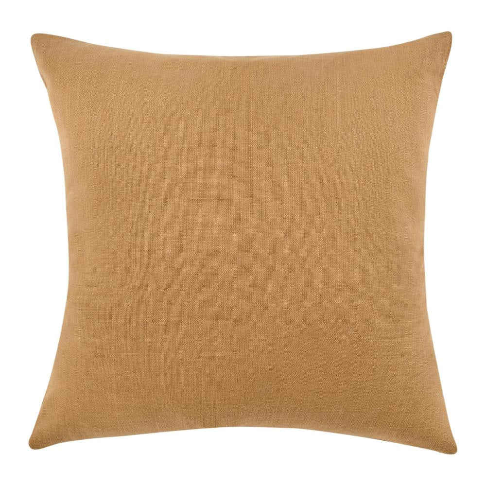 Square Accent Throw Pillow 22 Inch Cotton and Linen Chestnut Brown BM331944