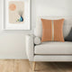 Square Accent Throw Pillow, 22 Inch Striped Brown Cotton Linen Blend