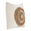 Square Accent Throw Pillow 22 Inch Ivory Cotton Brown Leather Jute BM331946