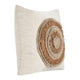 Square Accent Throw Pillow 22 Inch Ivory Cotton Brown Leather Jute BM331946