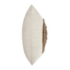 Square Accent Throw Pillow 22 Inch Ivory Cotton Brown Leather Jute BM331946