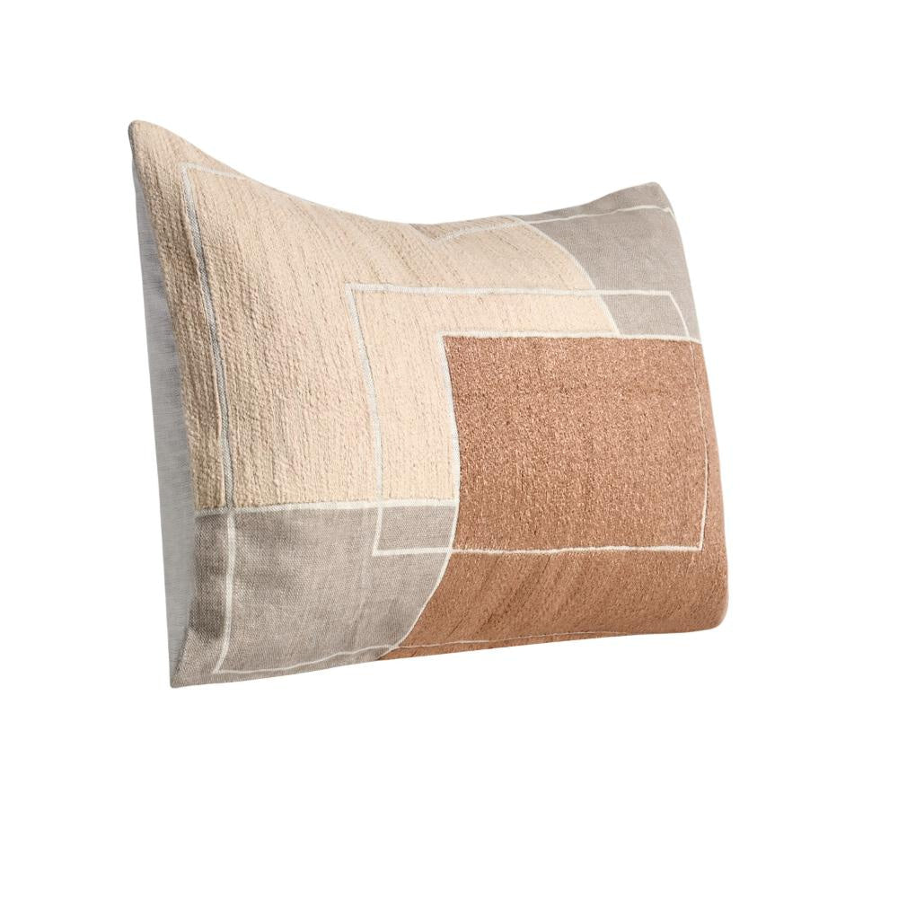 Lumbar Accent Throw Pillow 14 x 20 Ivory Belgian Linen Brown BM331947