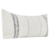 Rae Lumbar Accent Throw Pillow 16x36 Textured Striped Ivory Cotton BM331948