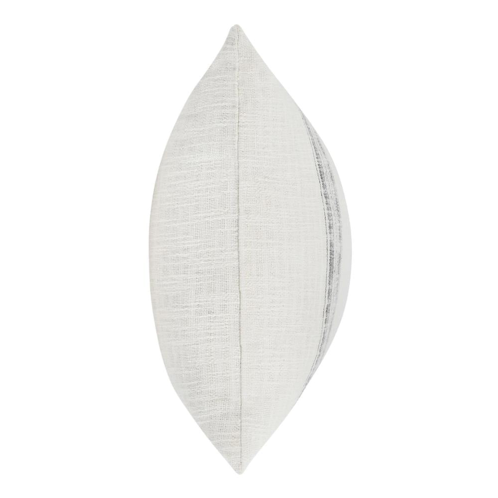 Rae Lumbar Accent Throw Pillow 16x36 Textured Striped Ivory Cotton BM331948